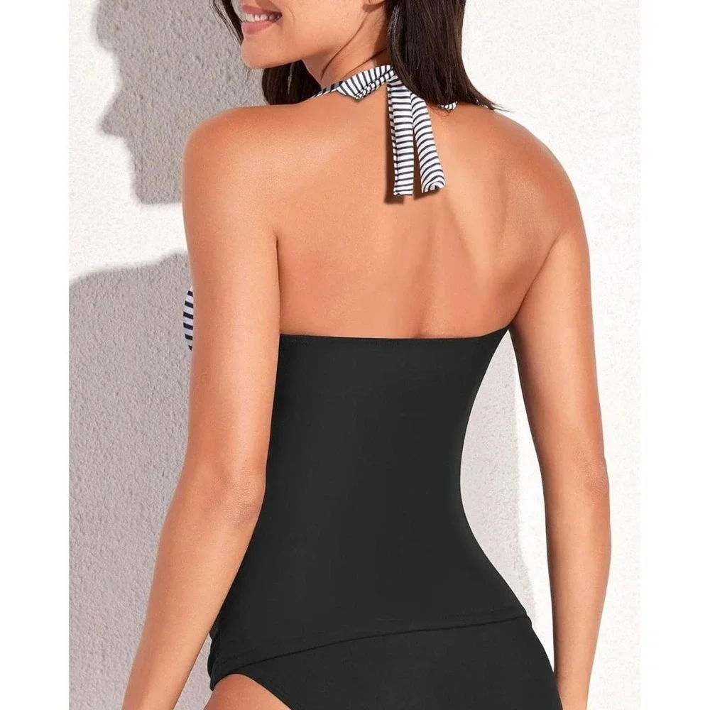 Tempt Me Women's Tankini Top Halter Tummy Control